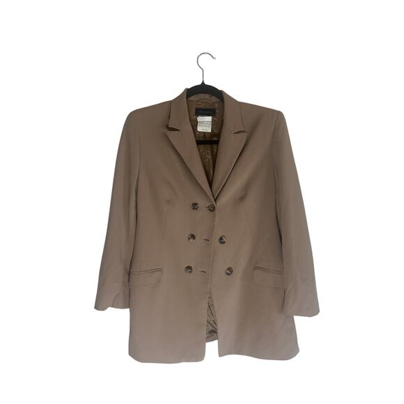 Piazza Sempione Women's Wool Blend Blazer IT 42 Beige Double-Breasted Jacket - Picture 6 of 12